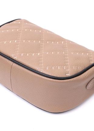 Полукруглая сумка кросс-боди для женщин из натуральной кожи vintage 22392 бежевая3 фото