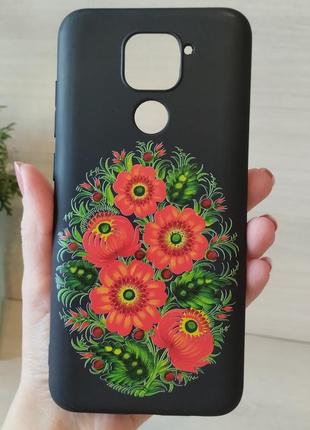 Чехол для xiaomi redmi note 9 женский силиконовый с патриотическим рисунком1 фото