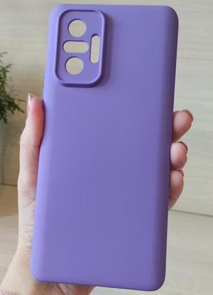 Чехол на xiaomi redmi note 10 pro однотонный мягкий с микрофиброй silicone cover full camera