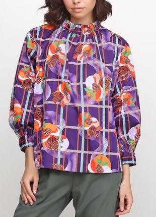 Яскрава блуза #блузка фіолетова #квіти великі