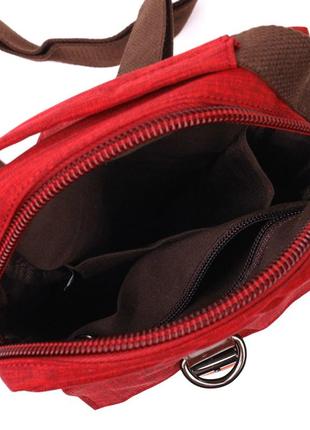 Стильна плечова сумка для чоловіків із щільного текстилю vintage 22189 бордовий4 фото