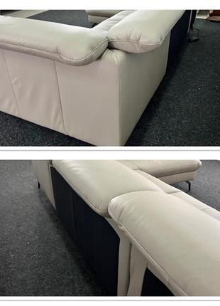 Виставковий шкіряний великий розкладний диван реклайнер polinova.4 фото
