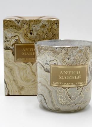 Свічка ароматизована bartek у склянці  античний мрамор 150г на 35 годин горіння2 фото
