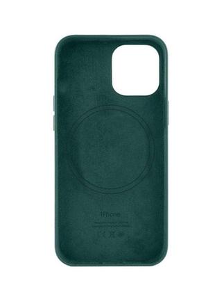 Чохол для смартфона leather aaa full magsafe ic for iphone 15 pine green2 фото