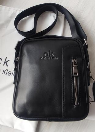 Чоловіча шкіряна сумка calvin klein black5 фото