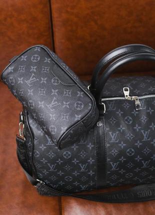 Комплект сумка + клатч louis vuitton чорний5 фото