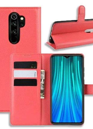 Чехол-книжка с карманами для карт на xiaomi redmi 9 цвет красный