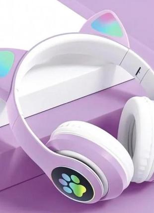 Дитячі блютуз навушники бездротові "cat ear" vzv-23m bluetooth навушники з котячими вушками та підсвічуванням