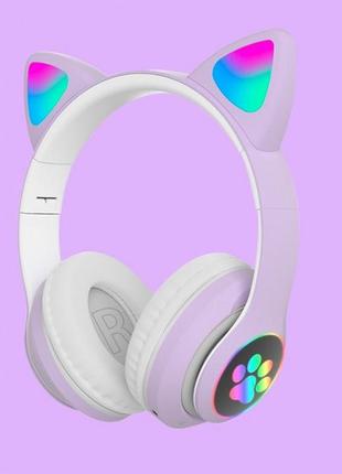 Дитячі блютуз навушники бездротові "cat ear" vzv-23m bluetooth навушники з котячими вушками та підсвічуванням3 фото