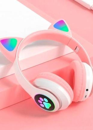 Дитячі блютуз навушники бездротові "cat ear" vzv-23m bluetooth навушники з котячими вушками та підсвічуванням10 фото