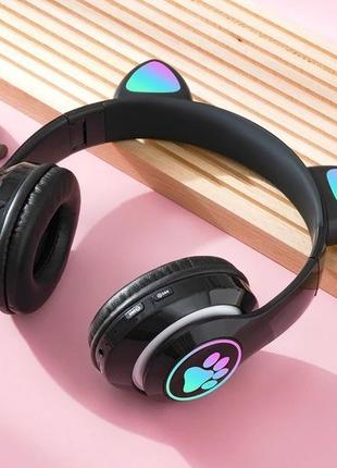 Дитячі блютуз навушники бездротові "cat ear" vzv-23m bluetooth навушники з котячими вушками та підсвічуванням4 фото