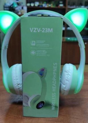 Дитячі блютуз навушники бездротові "cat ear" vzv-23m bluetooth навушники з котячими вушками та підсвічуванням8 фото