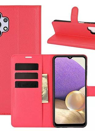 Чохол книжка з кишенями для карт на samsung galaxy a33 колір червоний