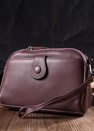 Замечательная сумка-клатч в стильном дизайне из натуральной кожи 22126 vintage пудровая7 фото