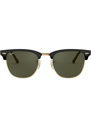 Сонцезахисні окуляри ray-ban rb3016 w0365 clubmaster square sunglasses black on gold/g-15 green 51mm2 фото