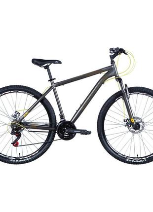 Велосипед 29" discovery rider 2024 (темно-сріблястий з жовтим (м)) (ops-dis-29-180)