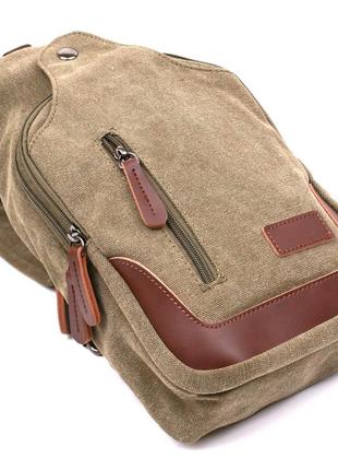 Функциональная мужская сумка через плечо vintage 20386 зеленый3 фото