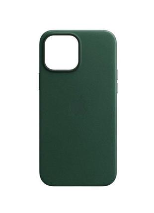 Чохол для смартфона leather aaa full magsafe ic for iphone 14 fir green1 фото