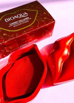 Патчи гидрогелевые для губ с вишней bioaqua cherry collagen 20 штук