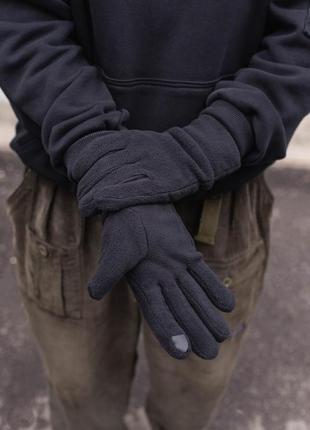 Сенсорні флісові перчатки without creen 4-2 black1 фото