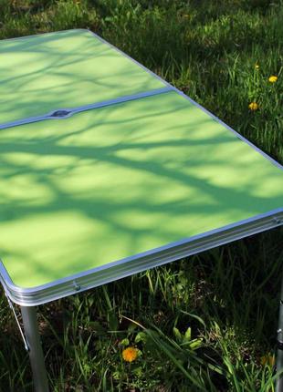 Розкладний стіл (зелений) для пікніка, стільці5 фото