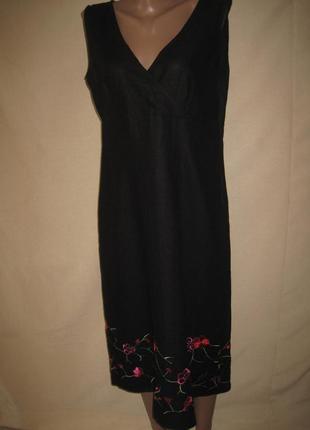 Льняное платье с вышивкой wallis р-р161 фото