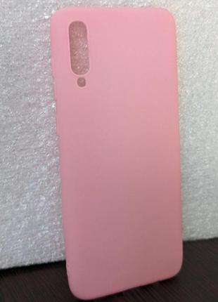 Чехол розовый силикон для samsung galaxy a70 (a705f)1 фото
