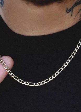 Мужская металлическая серебряная цепочка на шею, подвеска из стали ширина 5 мм1 фото