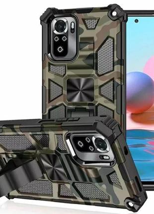 Противоударный чехол tactics military для xiaomi redmi note 10 4g / 10s / poco m5s цвет зеленый