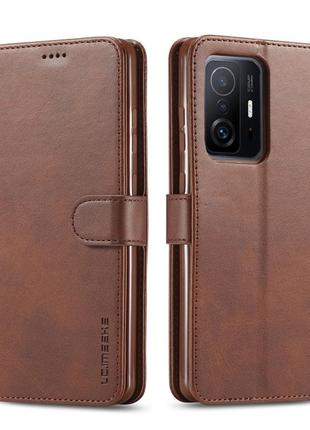 Чехол-книжка imeeke для xiaomi 11t / 11t pro цвет темно-коричневый