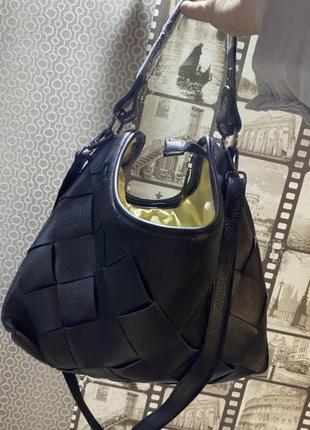 Нова шкіряна стильна плетена сумка з короткою та довгою ручкою5 фото