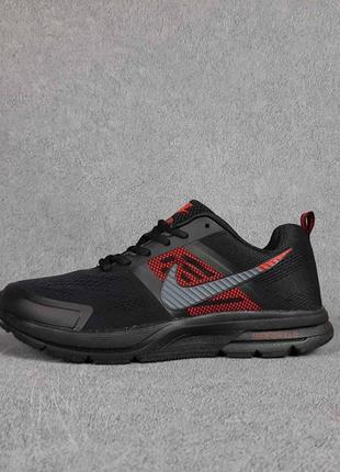 Чоловічі кросівки | nike air shield | чорні з червоним | текстиль сітка, :41