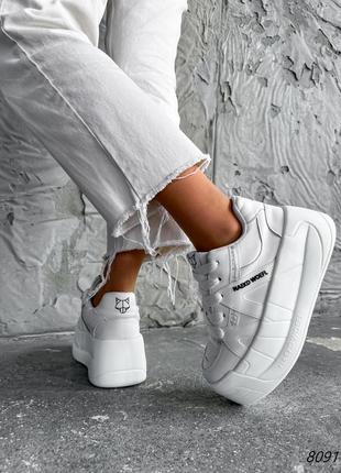 Жіночі трендові кеди на високій підошві білі 36, 40. 41 рр