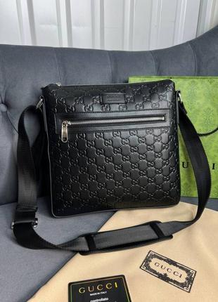 Месенджер чорний gucci black gg supreme c779