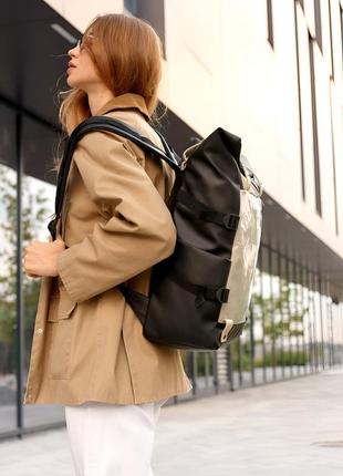 Внимание! изысканный рюкзак sambag rolltop hacking черно-серый7 фото