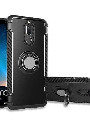 Противоударный чехол с кольцом для huawei mate 10 lite цвет черный
