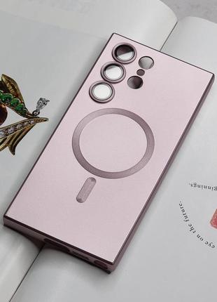 Чохол для samsung s23 ultra. рожевий матовий колір, з захистом камери