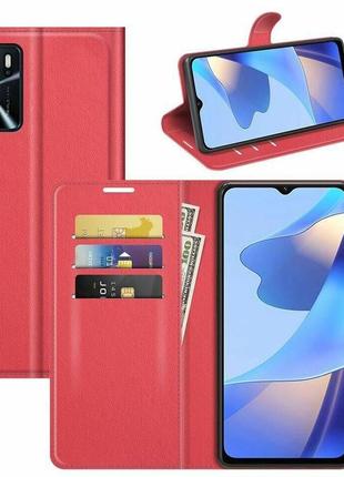 Чохол книжка з кишенями для карт на oppo a16 / a54s колір червоний