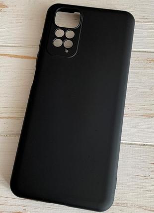 Силиконовый чехол soft silicone case full для xiaomi redmi note 11 / 11s черный (бампер)