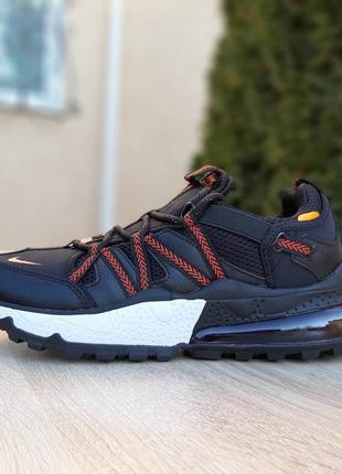 Чоловічі кросівки | nike air max 270 bowfin | чорні з червоним | текстиль/прес шкіра, :41