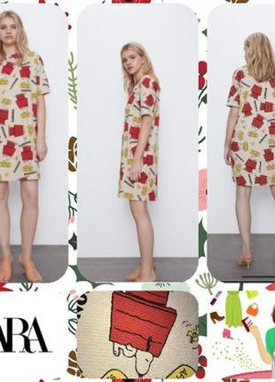 Платье -футболка🐶 с принтом snoopy zara limited edition 40/48
❌распродаж❌2 фото