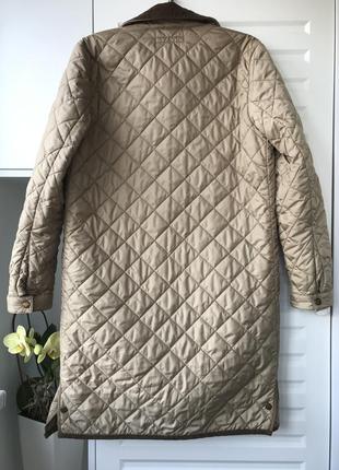 Люксовое стеганное пальто бежевое на осень весну брендовое5 фото
