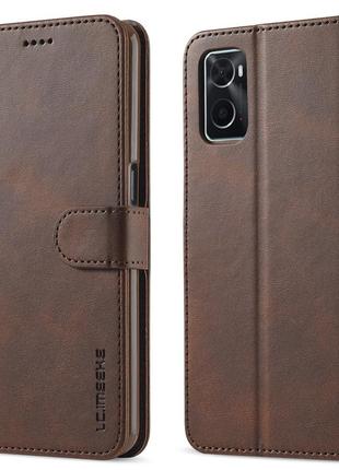 Чохол книжка imeeke для oppo a76 / realme 9i колір коричневий