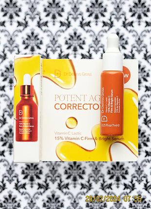 Антивікова ліфтинг сироватка dr. dennis gross lactic 15% vitamin c firm & bright serum