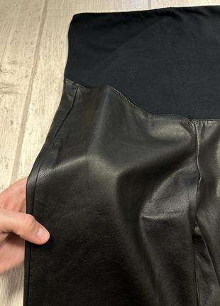 Кожаные лосины брюки для беременных mama3 фото