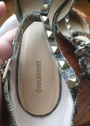 Стильные туфли лодочки graceland 37 размера леопардовый принт люрекс.2 фото