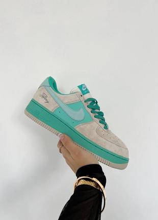 Кроссовки nike af tiffany rainbow x af grey blue (наик)