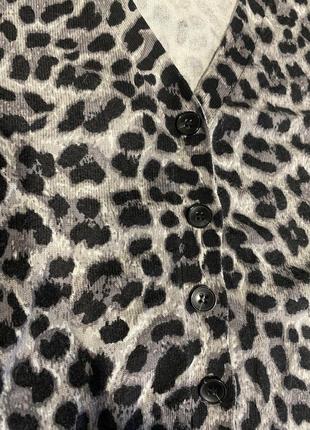 Кардиган серого цвета у леопардовый принт4 фото