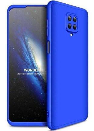 Чехол gkk 360 градусов для xiaomi redmi note 9s / note 9 pro цвет синий