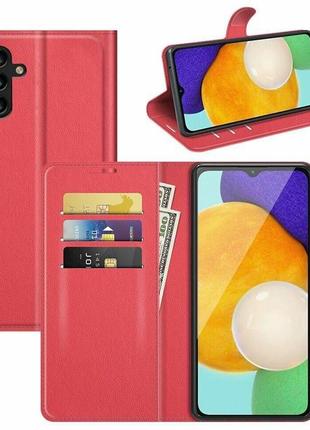 Чехол-книжка с карманами для карт на samsung galaxy a04s цвет красный